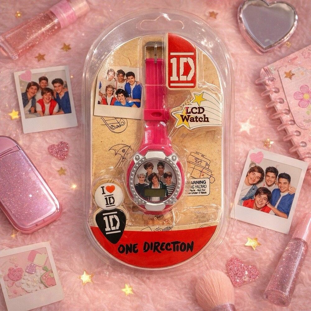 One Direction 2013 LCD Watch Pink Sealed New 1D Harry Liam Zayn Louis Niall
